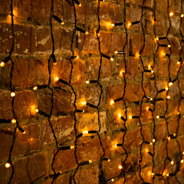 NEON-NIGHT Гирлянда "Светодиодный Дождь" 2х1,5м, постоянное свечение, черный провод, 230 В, диоды ЖЁЛТЫЕ, 360 LED 235-121