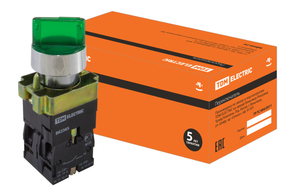 TDM Переключатель BK 2365  2 положения зеленый 1з+1р SQ0703-0014