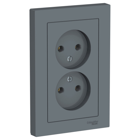 Systeme Electric AtlasDesign Грифель Розетка б/з двойная, 16А, в сборе