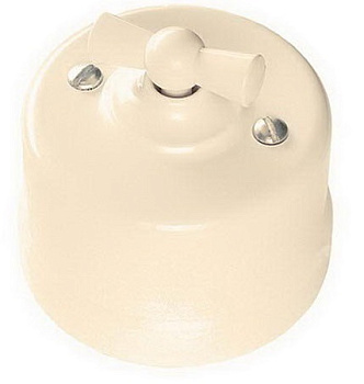 BIRONI Лизетта Пластик Слоновая кость Выключатель проходной 1-кл B1-201-211