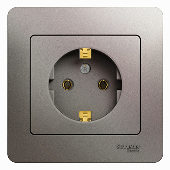 Systeme Electric Glossa Платина Розетка с/з (в сборе)