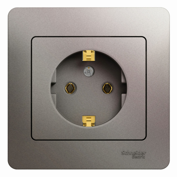 Systeme Electric Glossa Платина Розетка с/з (в сборе)