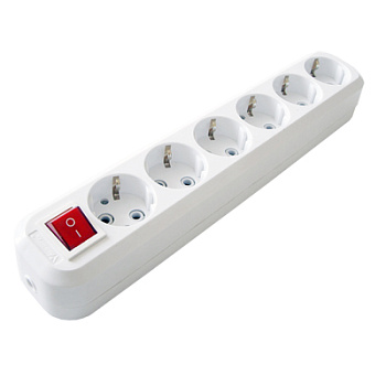 UNIVersal Колодка 6 гн. с/з с выкл. AБС-пластик S306