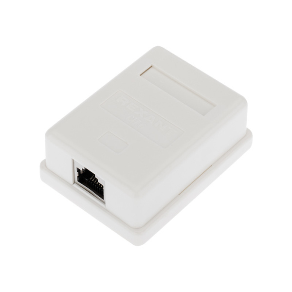 Рoзетка компьютерная внешняя, 1-порт RJ-45 (8P8C), FTP экранированная, категория 6, Rexant 03-0142