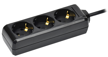 IEK Удлинитель У03 3 места с/з 3м 3х1мм2 16А 250В чер.