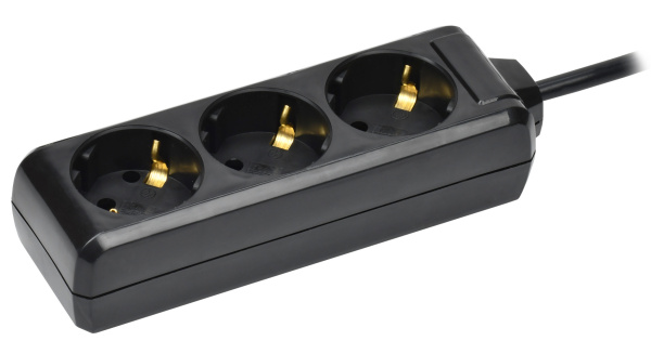 IEK Удлинитель У03 3 места с/з 3м 3х1мм2 16А 250В чер.