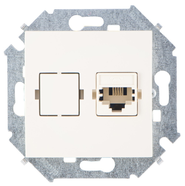 Simon 15 Бежевая Розетка ТЛФ 1-ая RJ11, винт.зажим 1591480-031