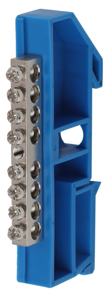 ЭРА NO-222-85-1 Синий Шина N "Ноль" на DIN-изол ШНИ-6х9-8 никелированная Д