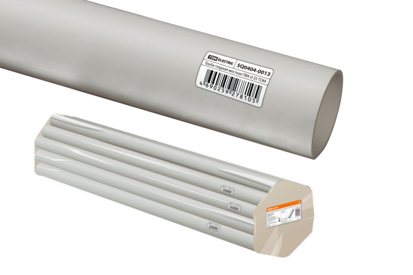 TDM Труба гладкая жесткая ПВХ d 25 (74 м) длина 2 м индивид. штрихкод, серая SQ0404-0013