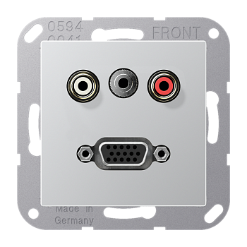 JUNG 2x Cinch Audio (RCA) / Stereo Jack (TRS 3.5 mm) / VGA, алюминий MAA1072AL