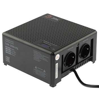 ЭРА Стабилизатор напряжения CНК-2000-УЦ компактный универсальный, 140-260В/220В, 2000ВА