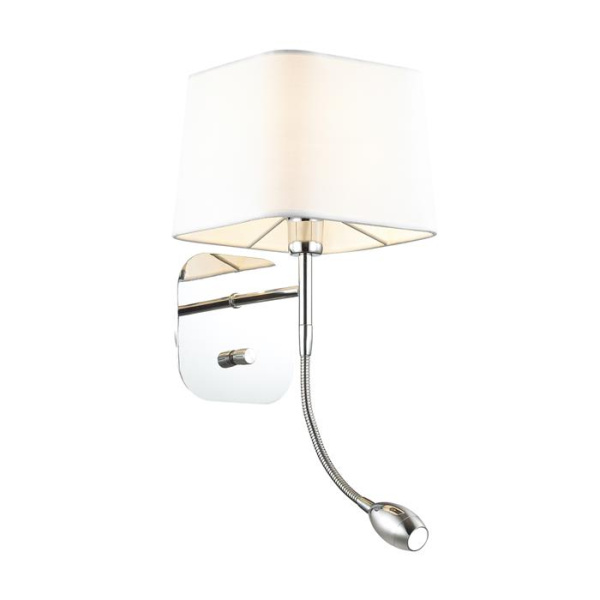 Odeon Light 4114/2W ODL19 309 хром/белый Бра E14, LED 1*40W, 3W EDIS