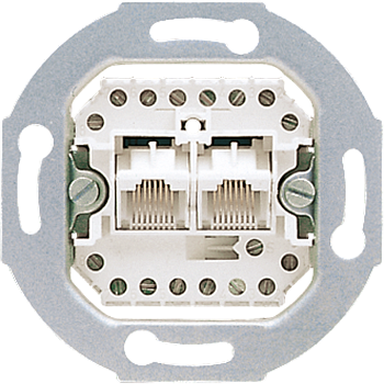 JUNG Мех Розетка ТЛФ 2-ая наклонная, категория 3 (выходы раздельные) UAE8-8UPO