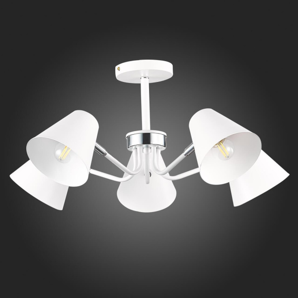 Купить Evoluce SLE106702-05 Светильник потолочный Белый,Хром/Белый E27 5*60W