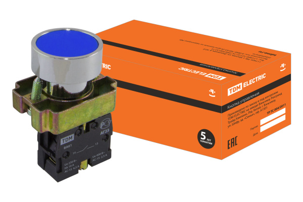 TDM Кнопка BА61 без подсветки синий 1з SQ0704-0041