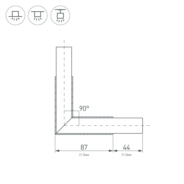 Купить Arlight Угол PLS-LOCK-H25-L90 (с экраном MAT-L) (Металл) 026133