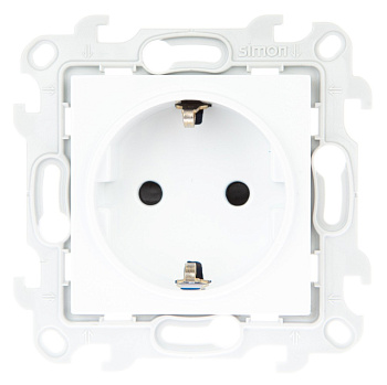 Simon 24 Белая Розетка 2К+3 Sсhuko с защитными шторками 2450432-030