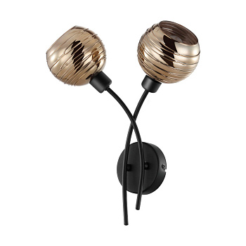 Eglo 39692 Светильник настенный CREPPO, 2X40W(E27), сталь, черный/стекло с напылением, золотистый