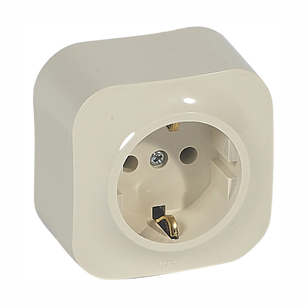 Купить Legrand Quteo Бежевый Розетка с/з 782241