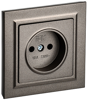 IEK BRITE Темн.бронза Розетка без з/к/ш 10А в сборе РСР10-1-0-БрТБ