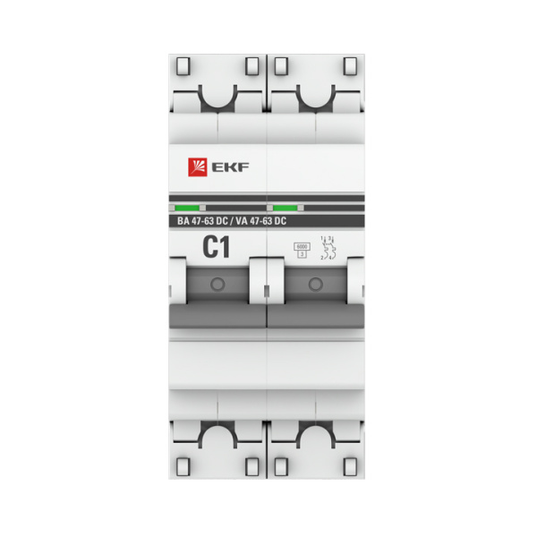 Купить EKF PROxima Автоматический выключатель 2P 1А (C) 6кА ВА 47-63 DC mcb4763-DC-2-01C-pro