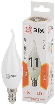 ЭРА LED BXS-11W-827-E14 (диод, свеча на ветру, 11Вт, тепл, E14)