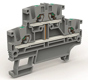 DKC Двухярусная клемма с объединенными ярусами на 2,5 кв.мм синяя