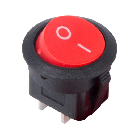 Выключатель клавишный круглый 250V 6А (2с) ON-OFF красный Rexant 36-2560