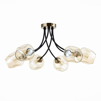 Evoluce SLE205302-06 Светильник потолочный Бронза, Черный/Янтарный E14 6*40W