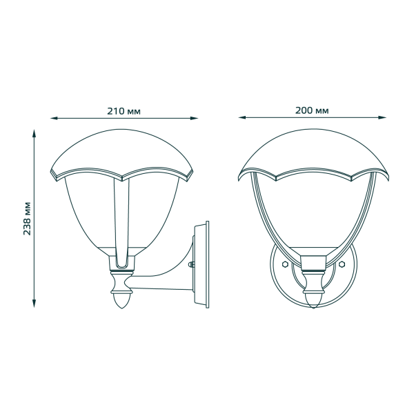 Купить Gauss Светильник садово-парковый Aura на стену вверх 188*210*238mm, 170-240V / 50Hz, 1xE27, Max.60W, IP: 54, GD027
