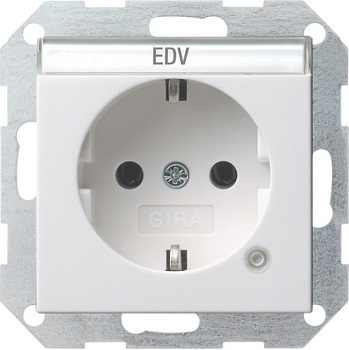 Gira Розетка с з/к и контрольной лампой и полем для надписи 045227