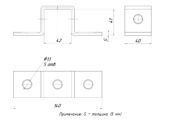 Купить EKF PROxima STRUT-пластина П-образная 5 отверстий HDZ