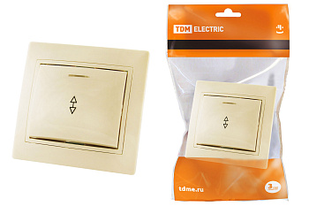 TDM Выключатель на 2 направления 1 кл. с подсветкой 10А сл. кость "Таймыр" SQ1814-0108