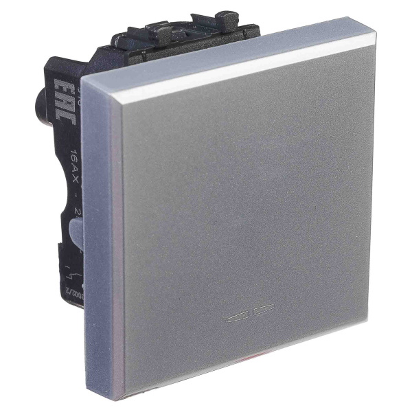 Купить DKC Переключатель одноклавишный модульный, "Avanti", "Закаленная сталь", 2модуля