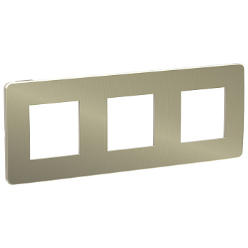 SE Unica Studio Бронза/Бежевая Рамка 3-ная NU280651