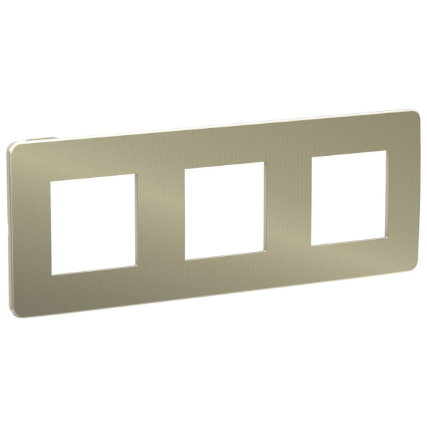 SE Unica Studio Бронза/Бежевая Рамка 3-ная NU280651