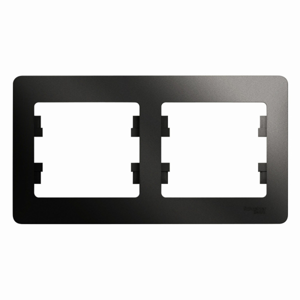 Systeme Electric Glossa Антрацит Рамка 2-ая, горизонтальная