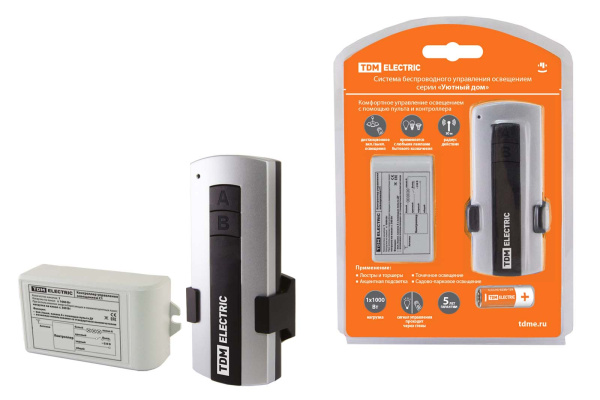 TDM Комплект для беспроводного управления освещением ПУ1-МK-1 (1 канал) "Уютный дом" SQ1508-0101