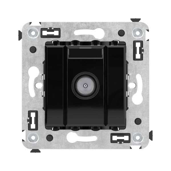 DKC Розетка TV оконечная в стену, "Avanti", "Черный квадрат"