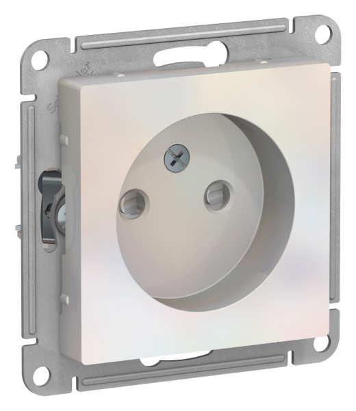 Купить Systeme Electric AtlasDesign Жемчуг Розетка б/з со шторками, 16А, механизм