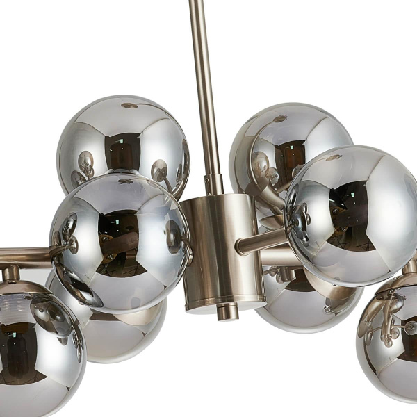 Купить Favourite 2650-14P подвесная люстра Каркас цвета никель, плафоны из выдувного стекла дымчато-серого цвета