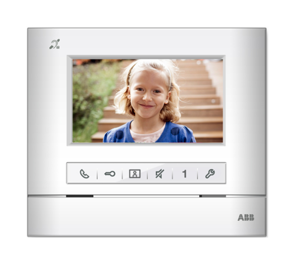 ABB Абонентское устройство 4,3, классик, с индукционной петлёй, белый матовый 2TMA070020W0061