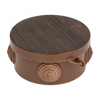 EKF PROxima Коробка распаячная КМР-040-038 с крышкой (65х40) 4 мембранных ввода тёмное дерево IP54