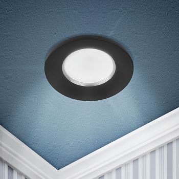 ЭРА Встраиваемый светильник алюминиевый KL107 BK/SL MR16 GU5.3 черный серебро