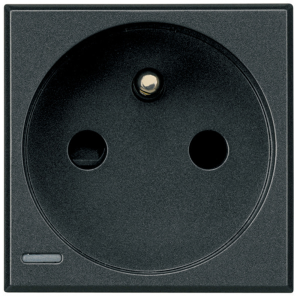 Купить BT Axolute Антрацит Розетка с/з с защитными шторками,10/16 А 250 В,французский стандарт HS4142