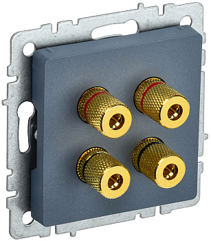 IEK BRITE BASE Маренго Аудиорозетка 4-м РА10-БрМ