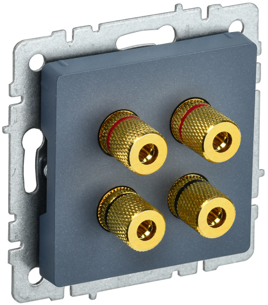 IEK BRITE BASE Маренго Аудиорозетка 4-м РА10-БрМ