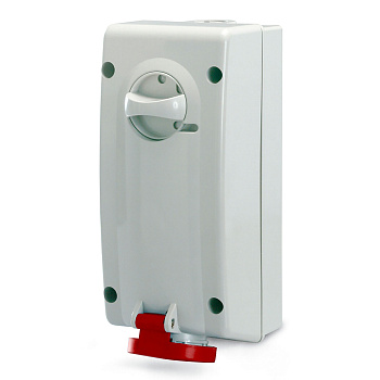 DKC Розетка настенная с механической блокировкой и боковым расположением разъема IP44 16А 3P+E 400В