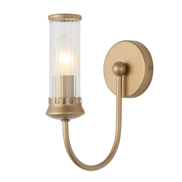 Favourite Country настенный светильник каркас цвета окрашенного золота, плафоны из прозрачного стекла с рифленым узором 2692-1W