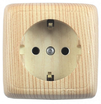 Hegel Альфа наруж Сосна РА16-113-02 Розетка с/з, с изол. пластиной